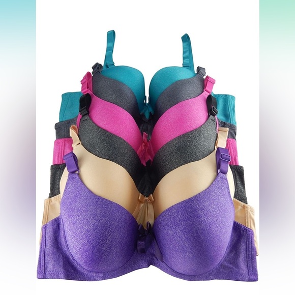 Other - 🆕 Secret 6 Pack of Color Print T-Shirt Bras B Cup C Cup and D Cup